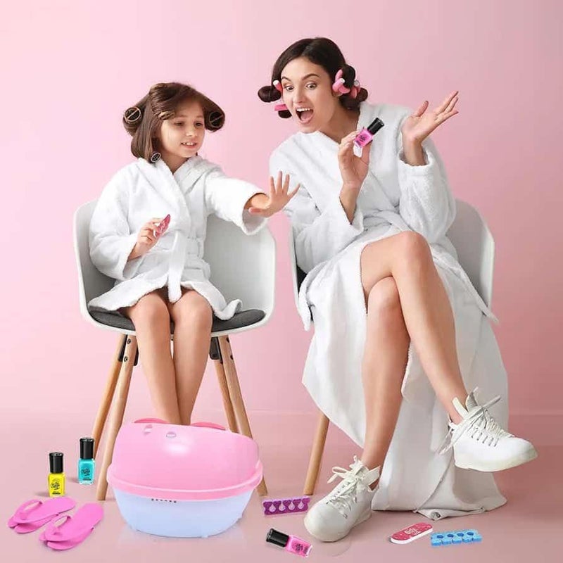 KIDIIG Kids Foot Spa Toy Massaging Foot Soak Tub for Girls Manicure Pedicure Art Salon Spa Party Supplies Christmas Birthday Gift - Image 3