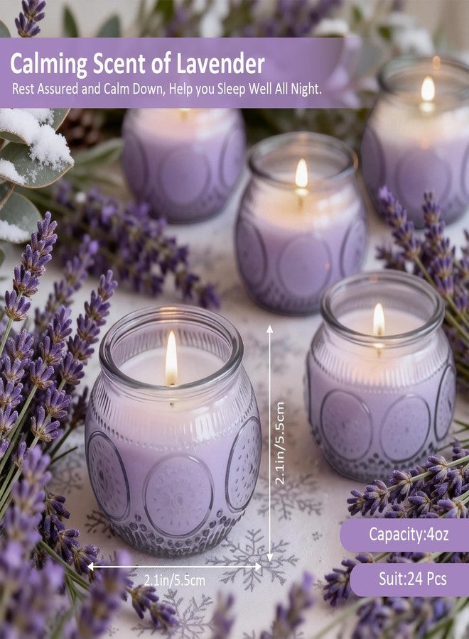 Veiuwa 24 Pack of 4 Oz Mini Soy Candles, Lavender Scented Candle Set in Vintage Purple for Home, Gifts, Party Favors, Spa & Relaxation It's a Very Holiday Gift to Give to Family and Friends! - Image 2