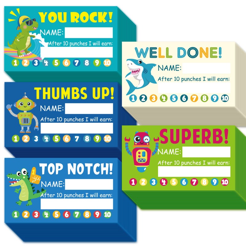 Gooji Behavior Punch Cards for Kids Classroom, 2x3.5 School Homeschool, or Smart Behavior Chart Reward System for Teacher Student, Fun Loyalty, Motivation Incentive,100 Pack - Image 1