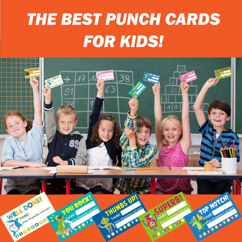 Gooji Behavior Punch Cards for Kids Classroom, 2x3.5 School Homeschool, or Smart Behavior Chart Reward System for Teacher Student, Fun Loyalty, Motivation Incentive,100 Pack - Image 5