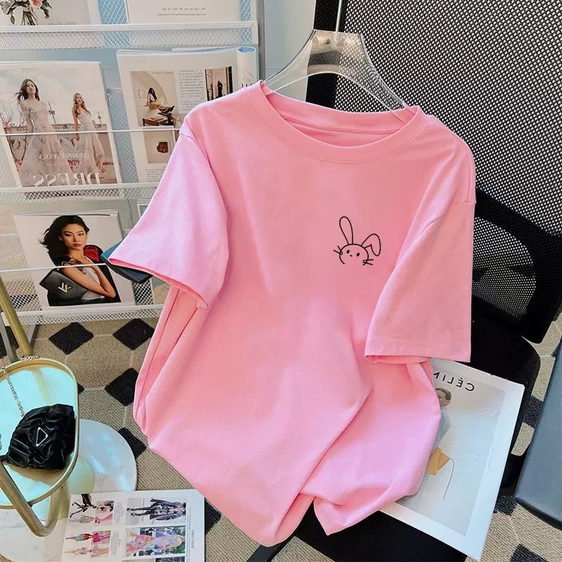 Rabbit Year Of Life Short-Sleeved T-Shirt Women'S Base Shirt 2023 New Red Clothes T-Shirt Red Top Ins Trendy - Image 4
