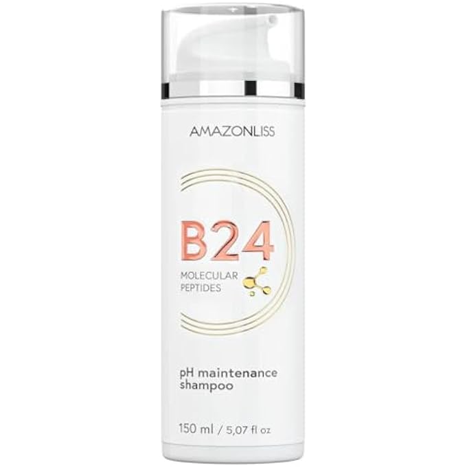 Amazonliss SHAMPOO  B24 MOLECULAR PEPTIDES PH MAINTENACE SHAMPOO 5.07 FL OZ  IDEAL FOR ALL HAIR TYPES, BOASTS HIGH FOAMING PROPERTIES, REPAIRS HAIR. - Image 1