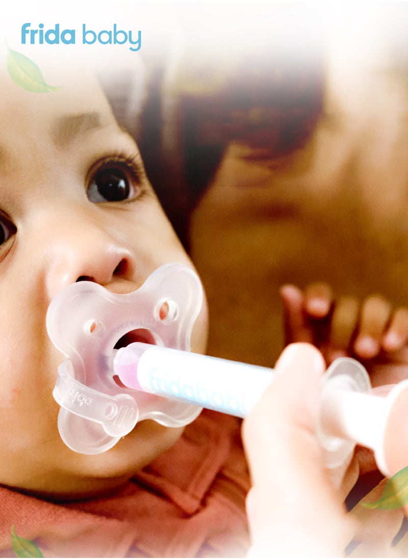 Medifrida Accu-Dose Pacifier | Made in USA | No-Mess Medicine Dispenser for Babies | Spit-Up Prevention | BPA-Free | Accurate Dosing with Oral Syringe | Infant Safe