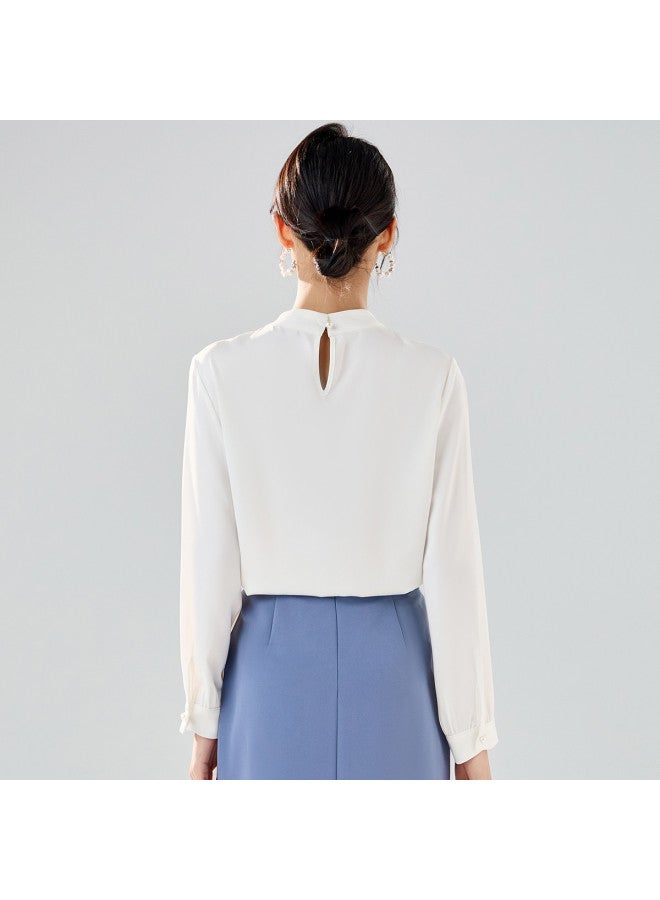 ROMON Women'S Long Sleeve Shirt, Elegant And Simple Business Casual Pullover Shirt For Women - Image 5