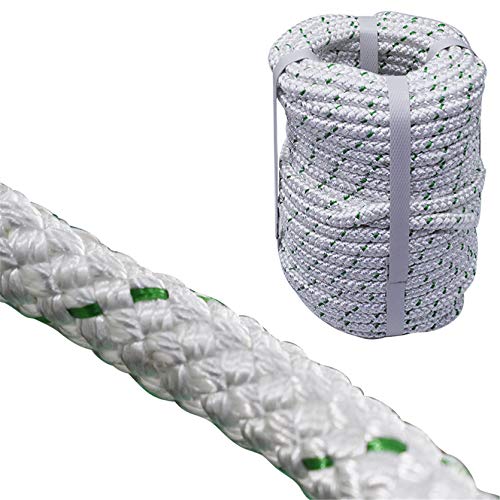 TINVHY 3/8 Inch x 100 Feet 4800Lbs Double Braid Polyester Rope Breaking Strength Strong Pulling Rope - Image 1