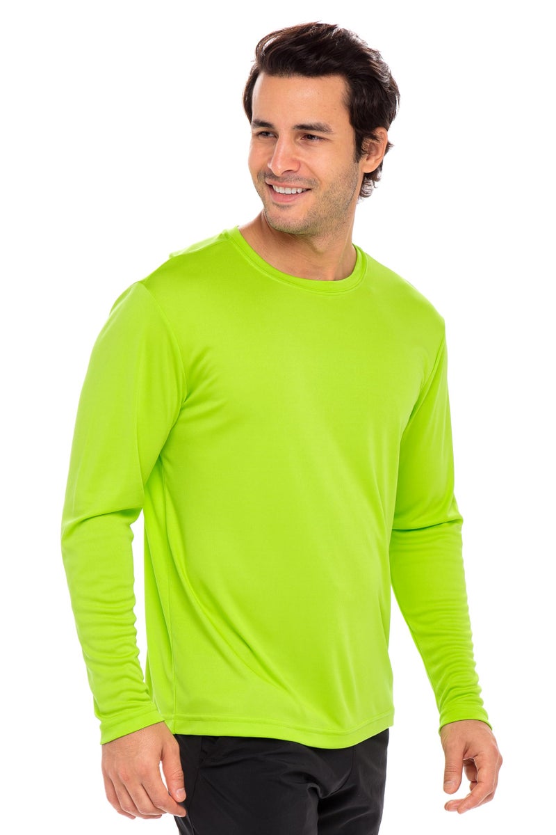 Opna Men's Long Sleeve Moisture Wicking Athletic Shirts, Dry Fit Long Sleeve UV Protection Shirts Men for Workout, Running, Hiking Lime - Image 2