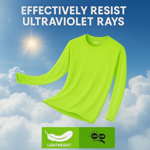 Opna Men's Long Sleeve Moisture Wicking Athletic Shirts, Dry Fit Long Sleeve UV Protection Shirts Men for Workout, Running, Hiking Lime - Image 3