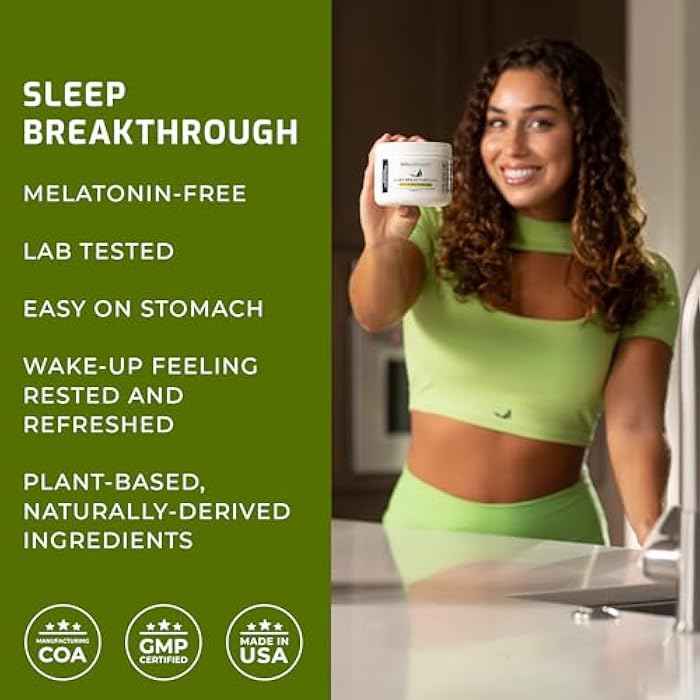 BIOptimizers Sleep Breakthrough 2.0 – Natural Support Supplement | Calming Relief Aid Adults | Non Habit Forming | 202.5 g Powder Blue Berry Dreams - Image 2