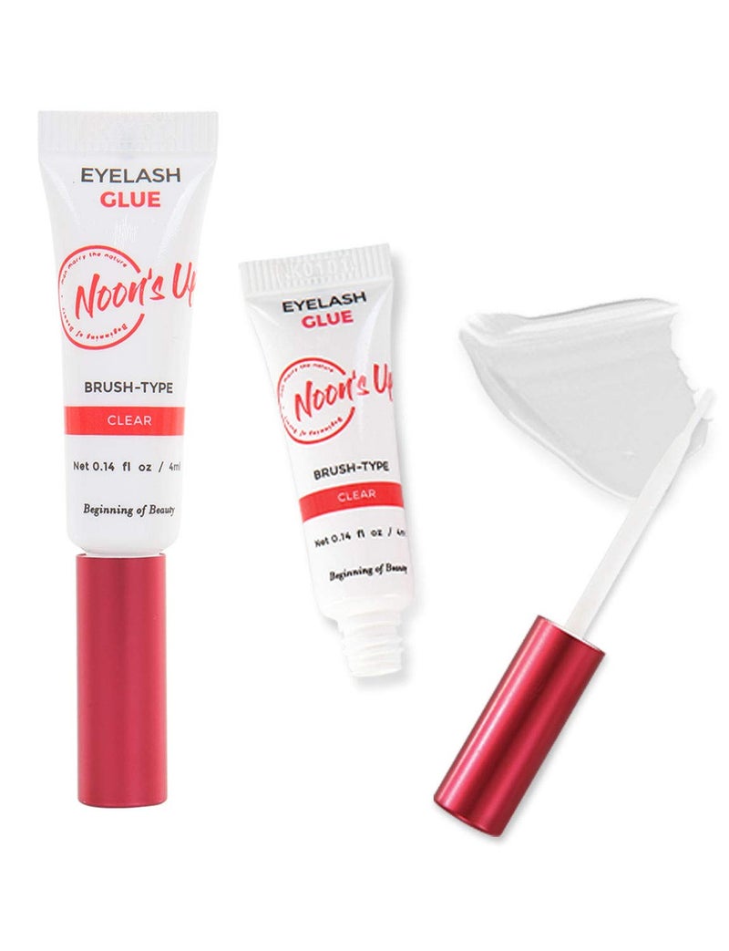 NOON'S UP Eyelash Glue (Clear) - Super Strong Hold Eyelash Adhesive | Waterproof Eyelash Glue | Hypoallergenic Lash Glue for Sensitive Eyes | Clear Eyelash Glue That Blends Naturally (0.14 Fl. Oz.)