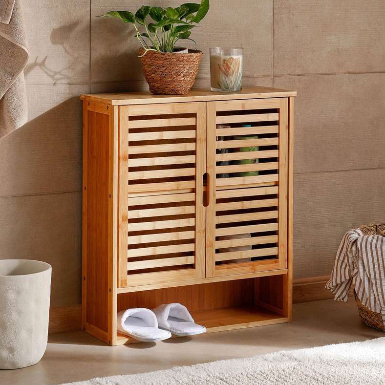 Pan Home Natural Bamboo Bathroom Cabinet for Home