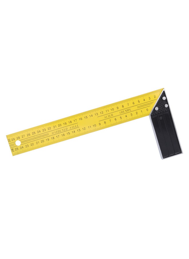 Generic - 90 Degree Angle Measuring Yellow Paint Angle Ruler Aluminum Alloy Angle Ruler Construction Site Measuring Tool Woodworking Square Multi-function Ruler-Model:8"／200mm(CJ-5008) - Image 1