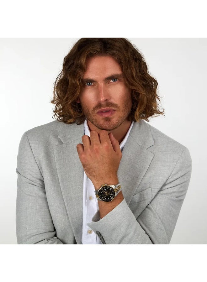 مازيراتي سفيدا 44 مم، مينا أسود، ستانلس ستيل + ​​ذهب أصفر - Image 4