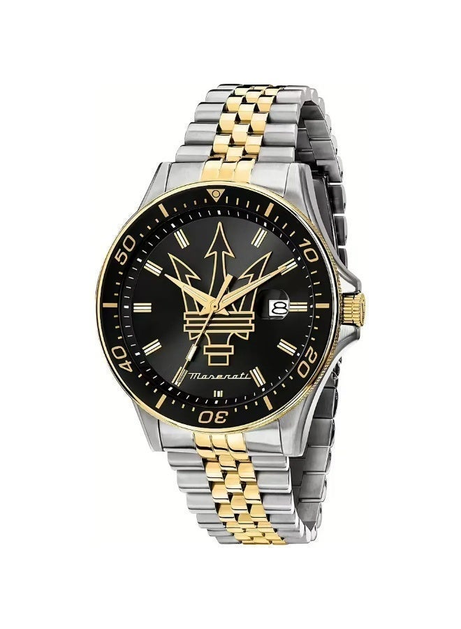 MASERATI SFIDA 44MM 3H BLACK DIAL SS+YG BR