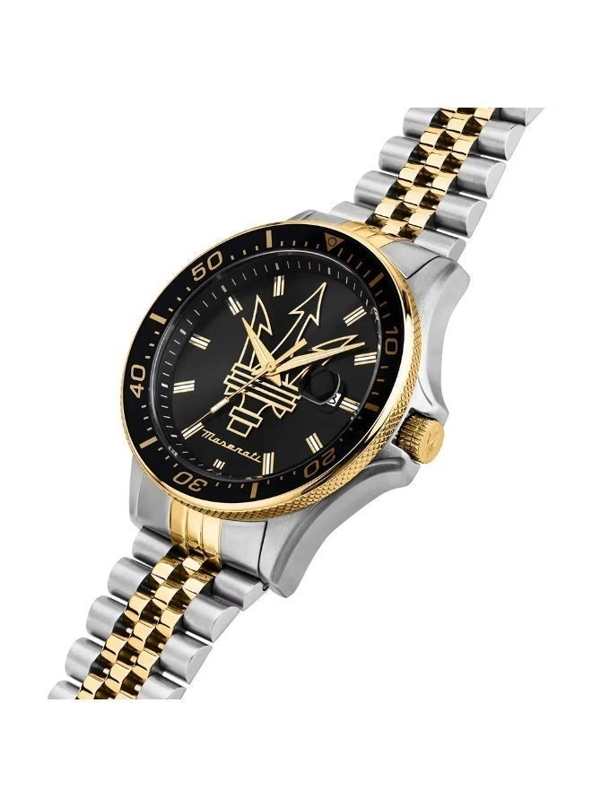 مازيراتي سفيدا 44 مم، مينا أسود، ستانلس ستيل + ​​ذهب أصفر - Image 2