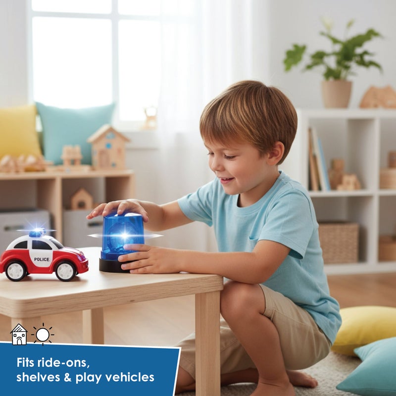 alldoro Toy Rescue Blue Light with Sound and Silent Mode | Rotating Light | Realistic Siren | Compact 9.5x9.5x10.8cm | Roleplay Toy for Kids Age 3+ - Image 4