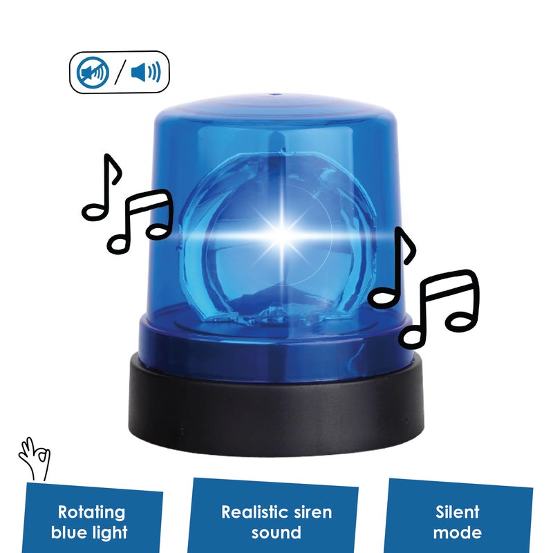 alldoro Toy Rescue Blue Light with Sound and Silent Mode | Rotating Light | Realistic Siren | Compact 9.5x9.5x10.8cm | Roleplay Toy for Kids Age 3+ - Image 2