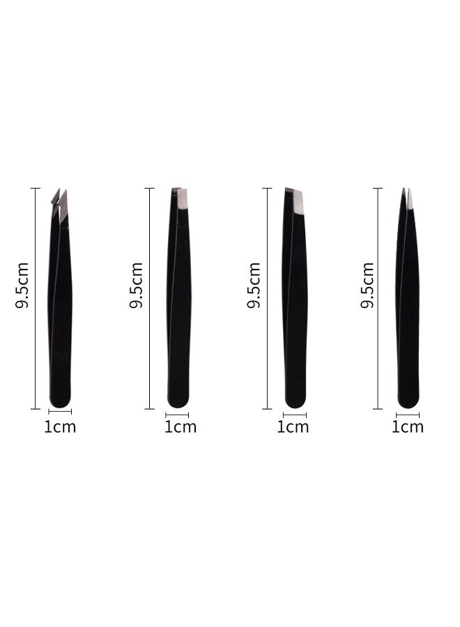 7-Piece Professional Stainless Steel Tweezers with Curved Scissors Best Precision for Eyebrows Splinter and Ingrown Hair Removal with Leather Travel Case - Image 5
