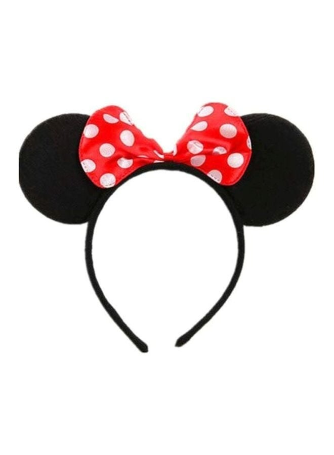 2PCS Minnie Mouse Ear Headband Set Cute Bow Design Soft Fabric Comfortable Fit For Girls Women Kids Birthday Party Halloween Disney Theme Park Travel Cosplay Daily Wear Black Pink And Black Red - Image 3