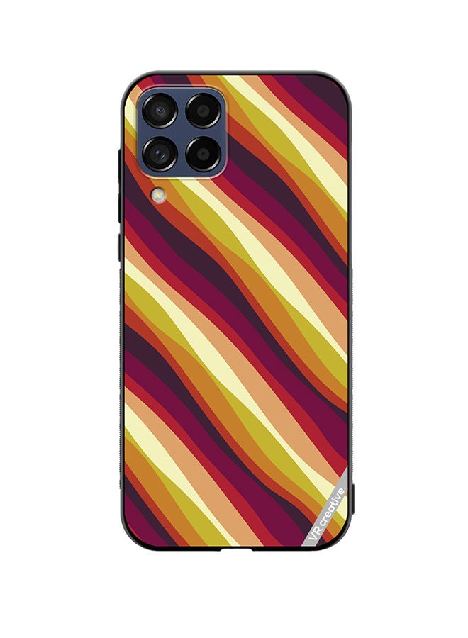 VR CREATIVE Protective Case Cover For Samsung Galaxy M53 Colorful With Curved Lines Pattern2 Design Multicolour - Image 1