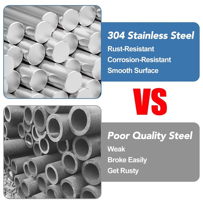 304 Stainless Steel Solid Round Bar 5mm Diameter 50cm Length Silver Lathe Stock - Image 4