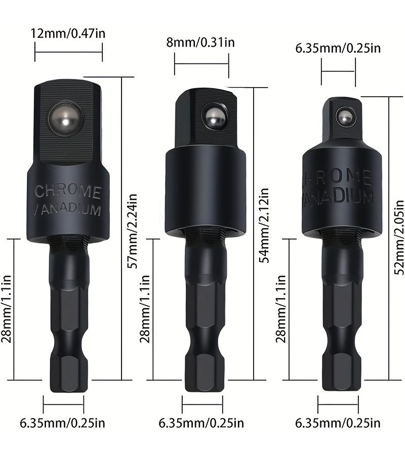 6 Pcs Hex Quick Connect Adapter Six Point Conversion Head Set - Image 2