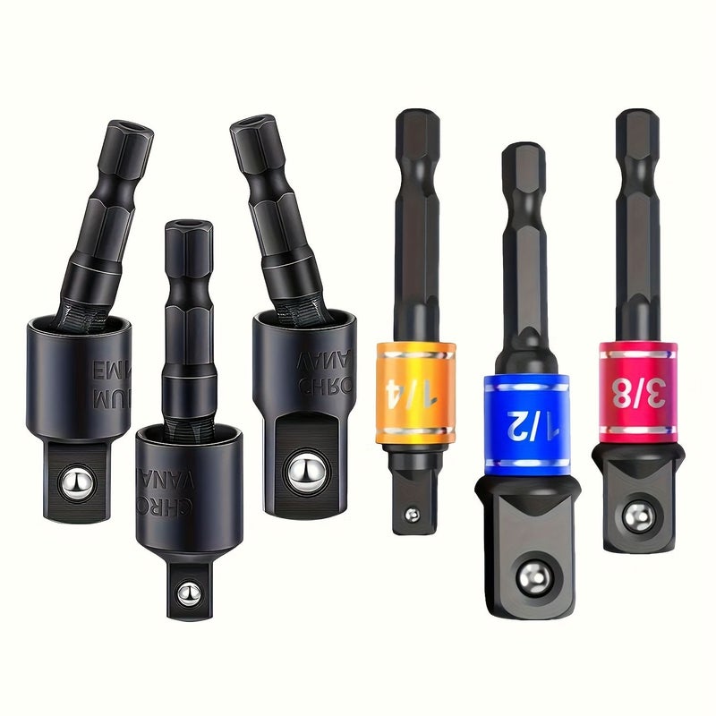 6 Pcs Hex Quick Connect Adapter Six Point Conversion Head Set - Image 1