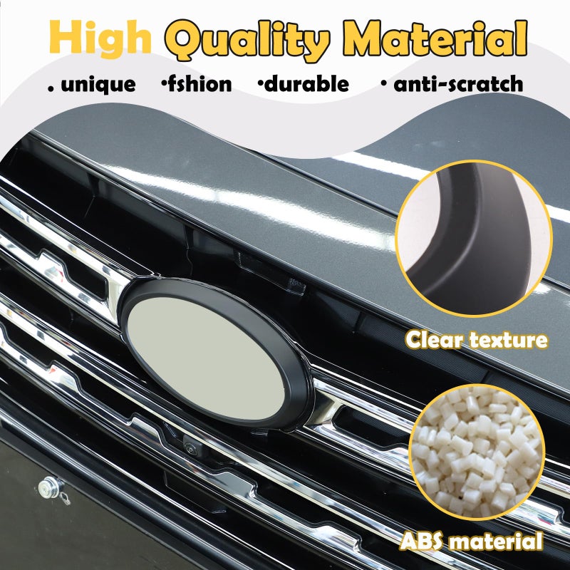 CHEAYAR Car Front Rear Logo Decoration Cover Ring Trim, Compatible for Subaru Outback 2021 2022 2023 2024 2025, Hood Emblem Ring Accessories, Made of ABS (Matte Black) - Image 3