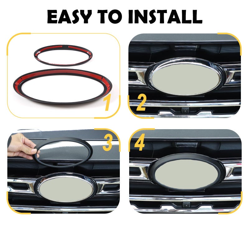 CHEAYAR Car Front Rear Logo Decoration Cover Ring Trim, Compatible for Subaru Outback 2021 2022 2023 2024 2025, Hood Emblem Ring Accessories, Made of ABS (Matte Black) - Image 5