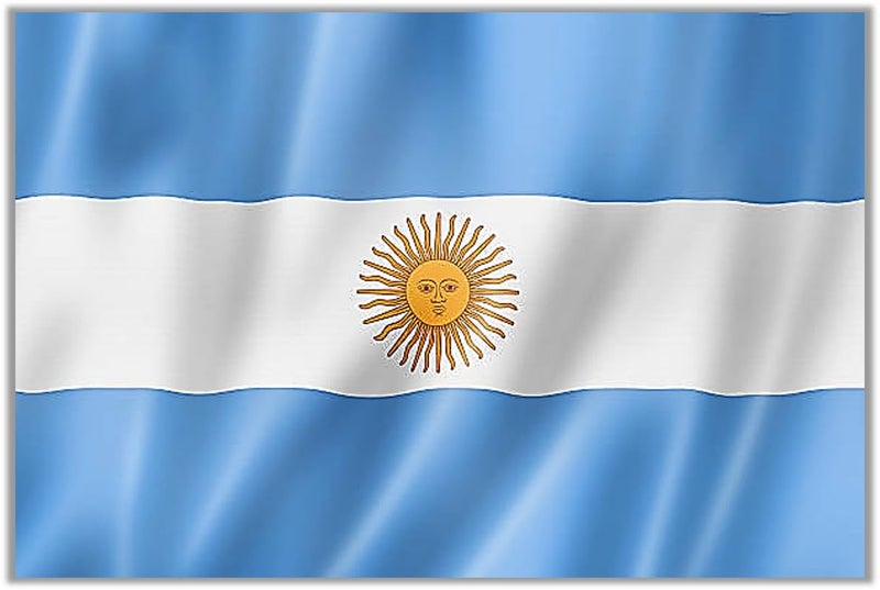 Uniq Indoor ARGENTINA Miniature Flag - Small Size, Shining Cotton Cloth (9x6 Inches) - Stand Not Included - Image 1