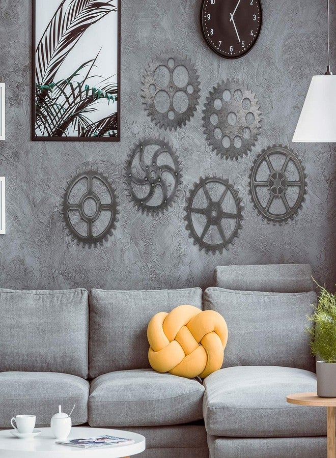 يوليجو ٦ قطع ديكور حائط خشبي على طراز ستيمبانك، تروس ستيمبانك، ديكور حائط صناعي، مجموعة تروس خشبية عتيقة مقاس ١٠ بوصات، ديكور حائط معلق على طراز المزرعة، مناسب لعيد الميلاد، ديكور حائط منزلي، ديكور بار، فن وحرف يدوية - Image 4