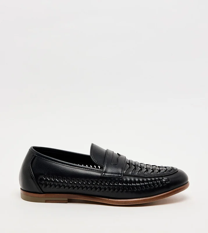 ستيف مادن M Josten Black Men's Slip On Dress Shoes