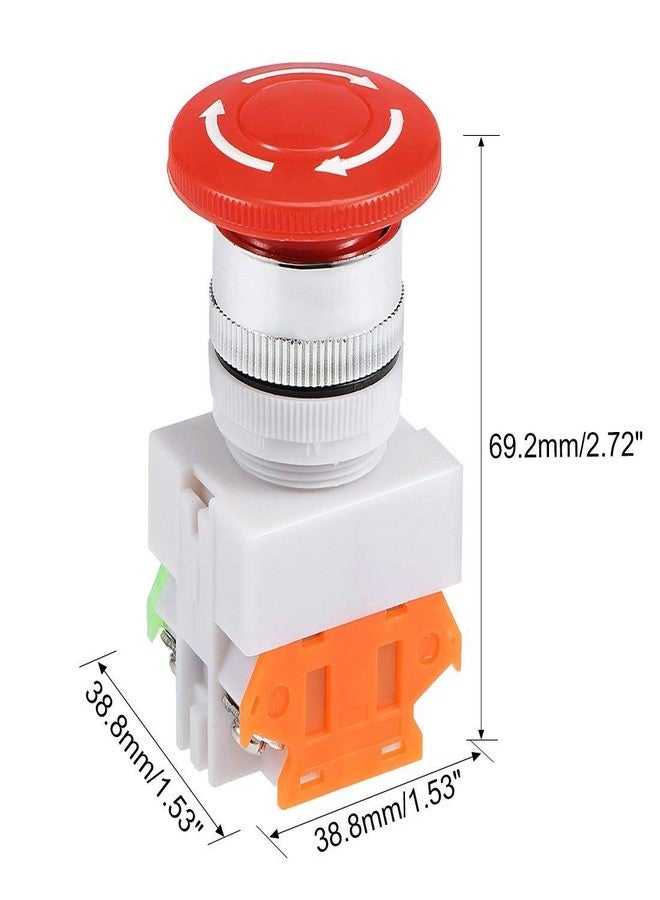 MEETOOT 2pcs Emergency Stop Push Button Switch AC 660V 10A Red Mushroom Cap 1NO 1NC DPST Switch Equipment Lift Elevator Latching Self Lock 22mm Mounting Hole LAY37-11ZS - Image 4