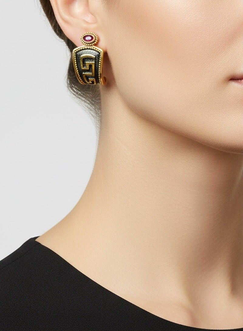 BTC ELLA - Silver Earrings Gold Plated (SIL0509) - Image 1