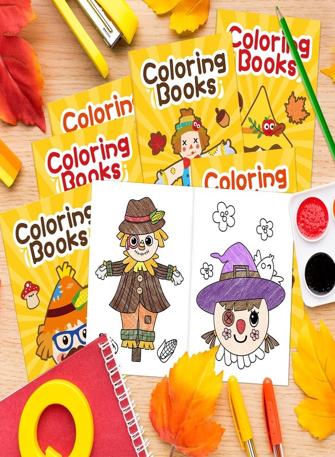 JAPBOR Fall Scarecrow Coloring Books - 24PCS Mini Autumn Scarecrows Color Book Bulk for Kids Party Favors, Thanksgiving Rustic Small Colouring Pages for Birthday Gifts Class Drawing Painting Game - Image 5