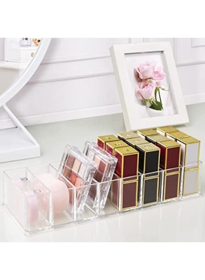 SMARTPOINTS - Detachable Makeup Organizer, 8 Compartments Acrylic Cosmetic Storage Jewelry Display Boxes, Clear Drawer Organizers Case for Dresser Vanity Bathroom Kitchen - Image 1