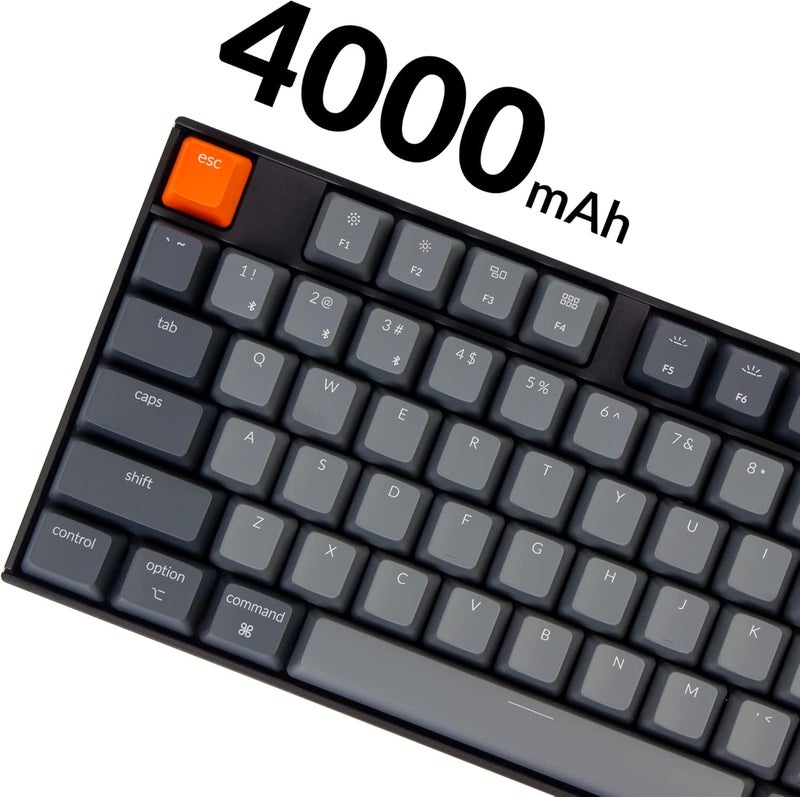 Keychron K10 Full Size Layout RGB Backlit Hot-Swappable Mechanical Gaming Keyboard for Mac Windows, Multitasking 104-Key Bluetooth Wireless/USB Wired Computer Keyboard with Super Brown Switch - Image 5