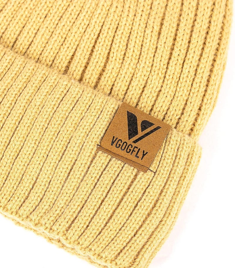Vgogfly Lined Men Beanie Slouchy Knit Skull Cap Warm Stocking Hats Guys Women Striped Winter Beanie Hat - Image 3