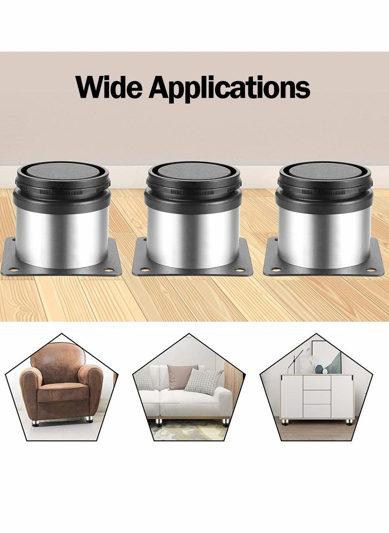 Y&D Furniture Cabinet Round Metal Legs, 4 Pcs Adjustable Stainless Steel Feet  - Image 5