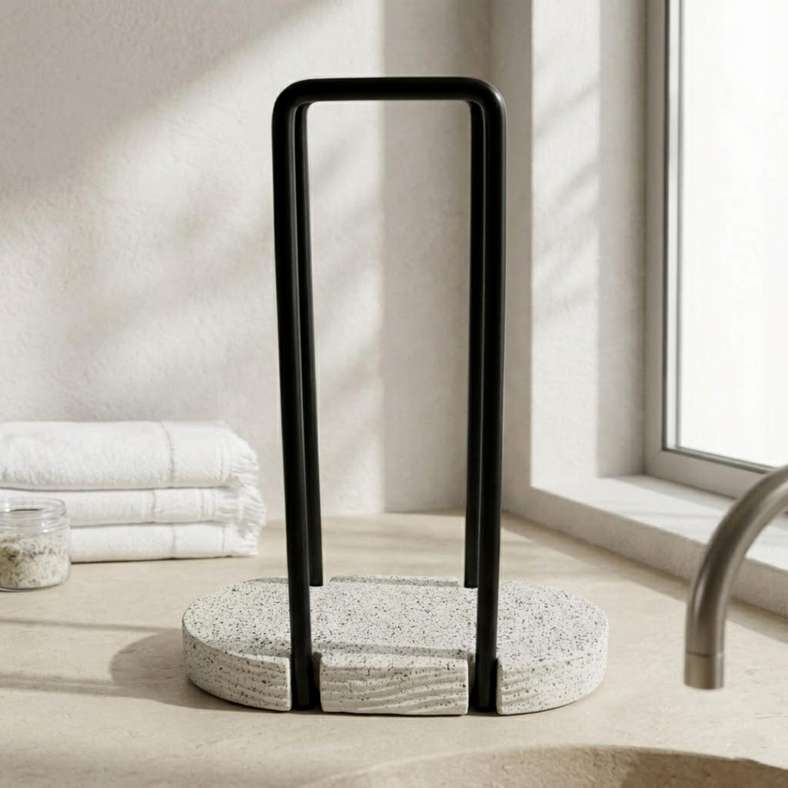 Pan Home Tuscany Polyresin Towel Holder 18x7.6x24.5cm - Beige - 211HEL9900810 - Image 1