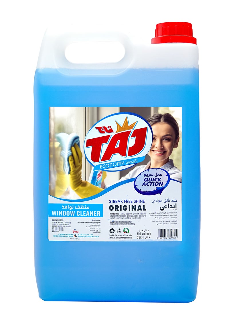TAJ Original Glass Cleaner - Streak-Free Shine, Multipurpose Window Cleaner, Crystal Clear Shine - 5 Liters  - Image 1