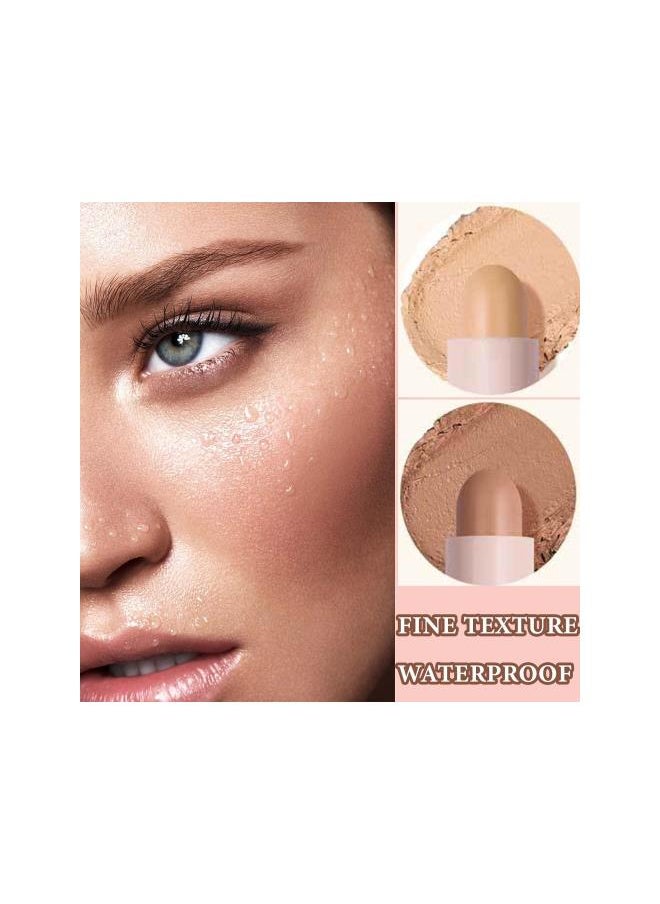 Generic - 2 Colors Cream Contour Stick,Cream Bronze Contour Palette Highlighting&Blush&Concealer Contouring Stick,Color Correct for Dark Circles and Nose Contour Face Contour Makeup(W02 MEDIUM) - Image 1