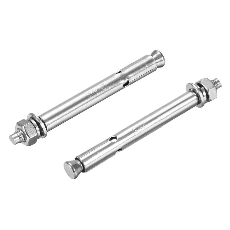 SDY 5 Pcs M6 x 80mm 304 Stainless Steel Expansion Bolt External Hex Expansion Screw Bolt Sleeve Anchor，Pool Safety Cover Expansion Bolts，for Concrete - Image 1