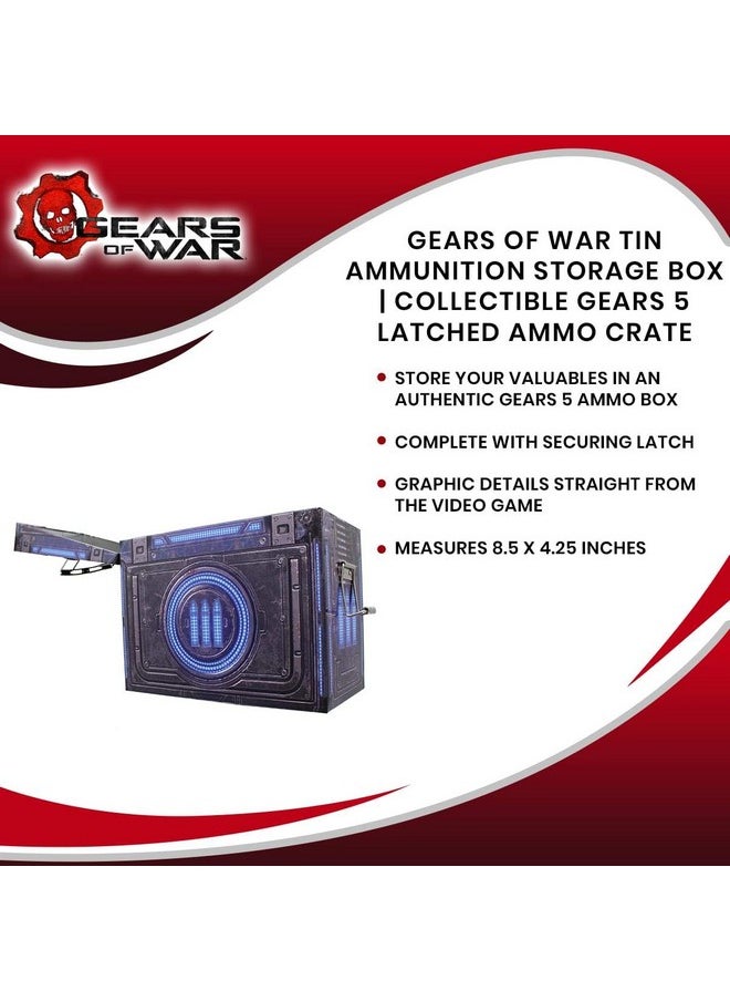 Toynk Gears Of War Tin Ammunition Storage Box | Exclusive Collectible Gears 5 Latched Ammo Crate | Store Your Gears Of War Loot | Measures 8.5 x 4.5 Inches  - Image 3