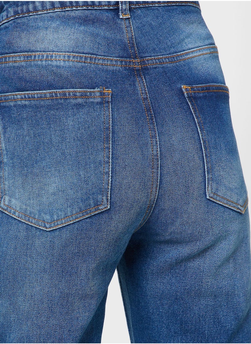 Ginger - Straight Fit Distressed Jeans - Image 1