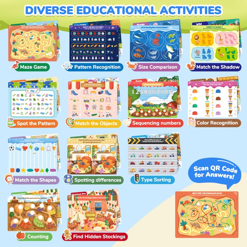 JoyCat Seek & Find Game Books - Preschool Learning Activity for Toddlers & Kids Ages 3-5, Travel Activities Toys for Road Trip Car Airplane, Busy Book, Birthday Gifts for Girls and Boys Ages 4-8 - Image 5