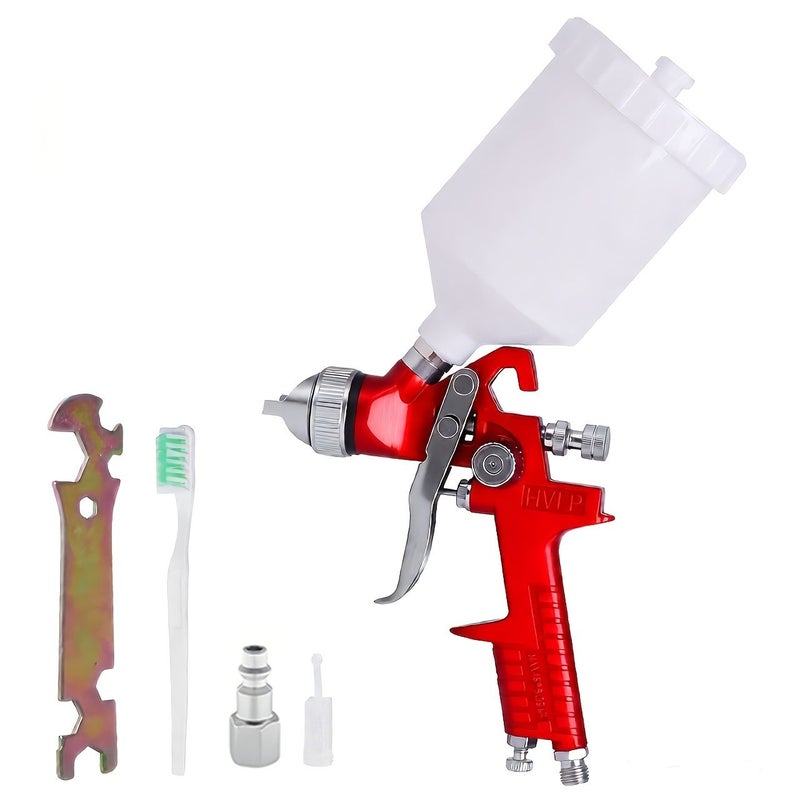 Red H 827 HVLP Pneumatic Spray Gun 1 4mm Nozzle 600cc Cup For Atomizing - Image 1