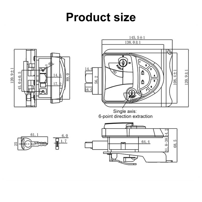 RV Keyless Entry Door Lock: Black Zinc Alloy Shell - Waterproof Shockproof 3 Unlock Methods RV Lock for RVs, Motorhomes, Trailers and Trucks - Image 3