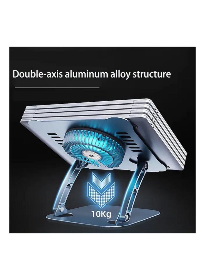 Laptop Stand, Aluminium Computer Raiser, Ergonomic Laptop Lift for Desk, Compatible with 10 to 15.6 Inch Notebook Computer, Three Independent Heat Dissipation Systems - Image 3