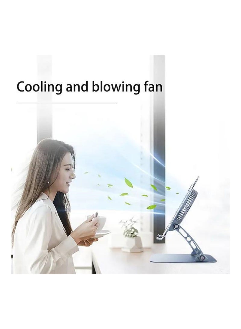 Laptop Stand, Aluminium Computer Raiser, Ergonomic Laptop Lift for Desk, Compatible with 10 to 15.6 Inch Notebook Computer, Three Independent Heat Dissipation Systems - Image 4