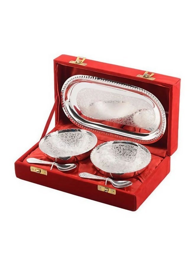Silver Bowl Spoon Set Christmas Eid Wedding Home Decoration Friends Family Dessert Dry Fruits - Image 5